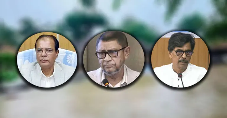 ত্রাণমন্ত্রী আসাদুল হাবিব দুলু, স্বাস্থ্যমন্ত্রী সরদার সাখাওয়াত হোসেন ও কৃষিমন্ত্রী আমিন উর রশীদ